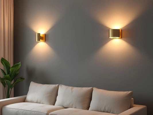 Deux appliques murales dans un salon