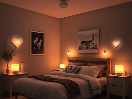 Ensemble de veilleuses dans une chambre