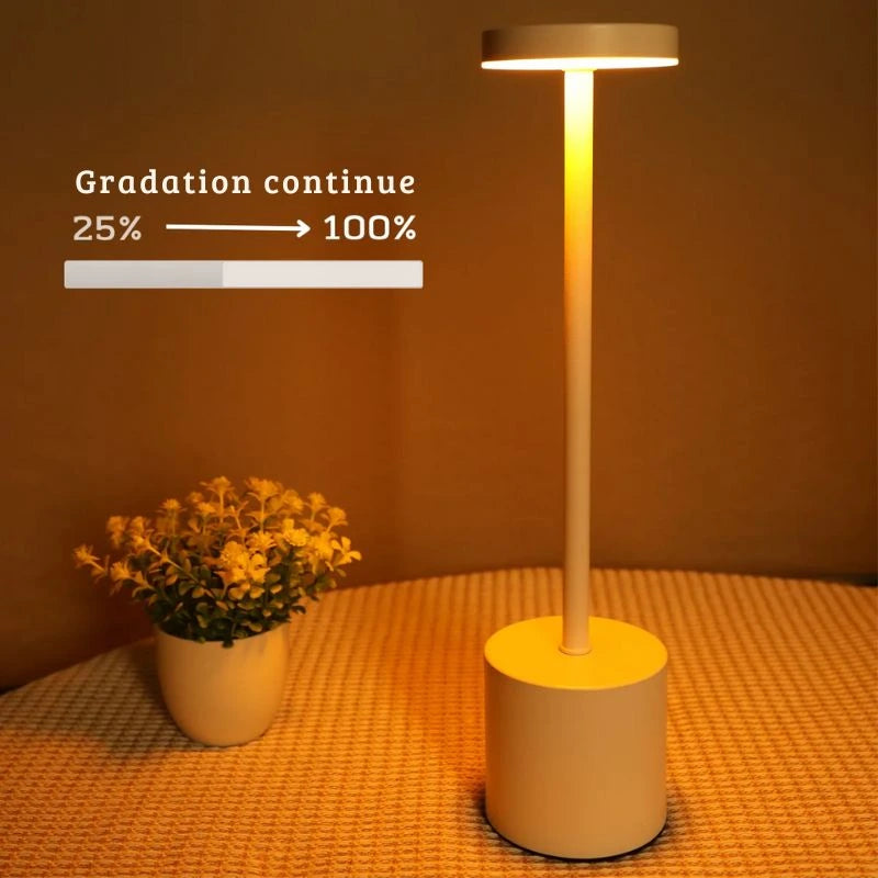 Lampe de chevet tactile allumée