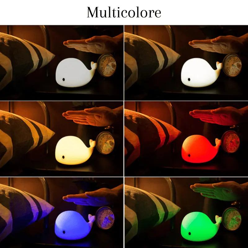 Veilleuse baleine multicolore pour bébés et enfants