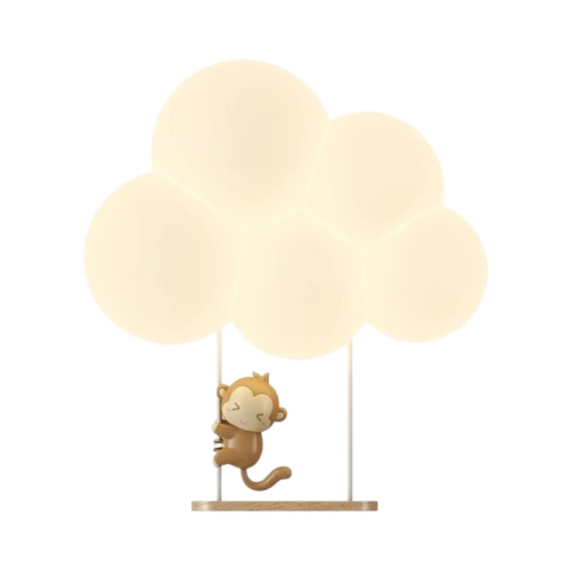 Applique murale pour chambre d'enfant en forme de nuage avec un singe