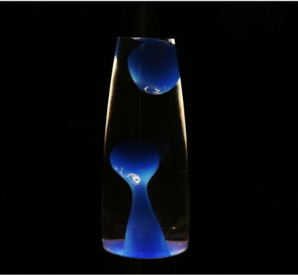 Lampe à lave originale bleue vue au zoom