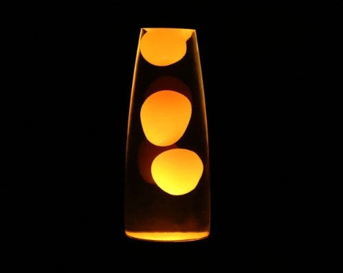 Lampe à lave originale orange vue au zoom