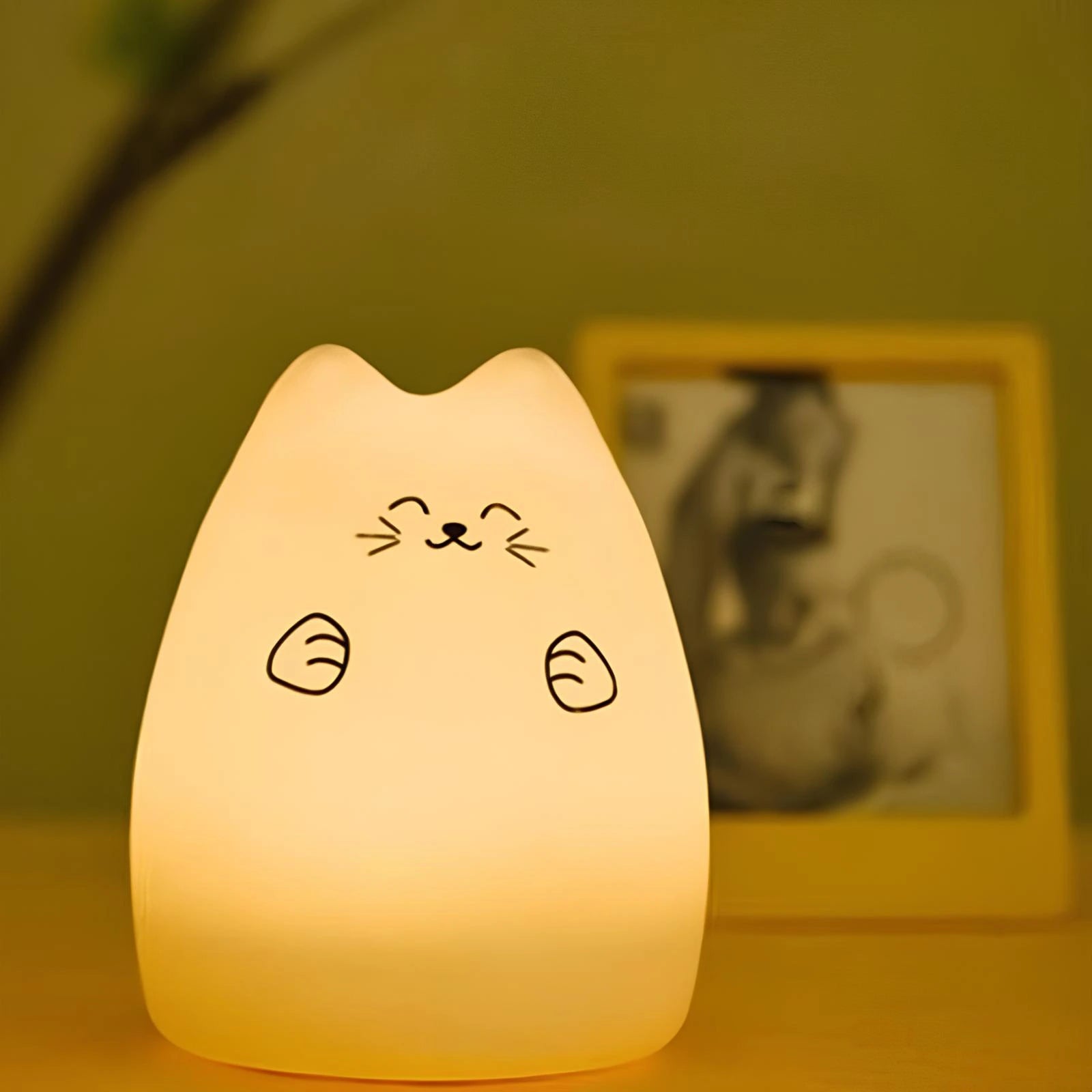 Veilleuse en forme de chat pour bébé et enfant