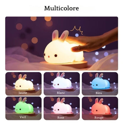 Veilleuse lapin multicolore pour bébé et enfant